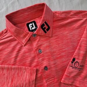 FootJoy Tour Collar Polo Mens Medium Red Oasis Golf‎ Club Performance SS Golfer